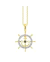 Collier pour homme Zancan Insignia Explorer en or jaune avec gouvernail et diamants