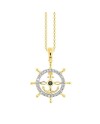 Zancan Insignia Explorer Men's Necklace in Yellow Gold with Rudder and Diamonds
