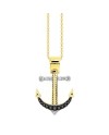 Zancan Insignia Explorer Men's Necklace in Yellow Gold with Anchor and Diamonds