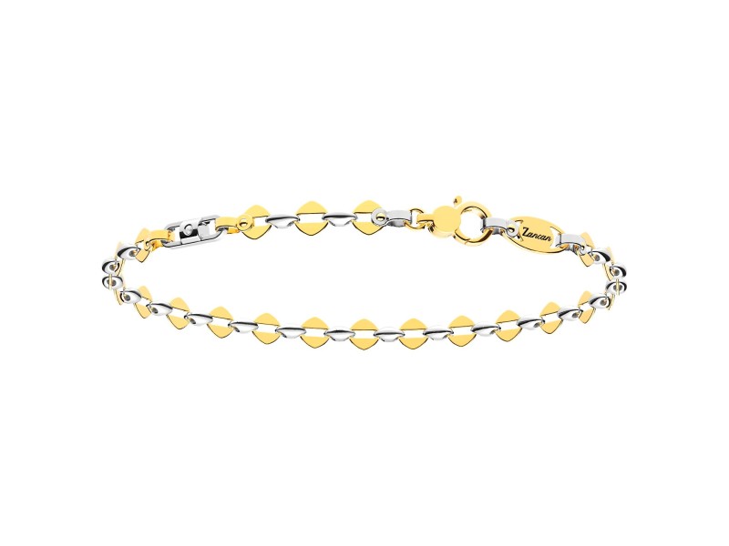 Zancan Insignia Men's Bracelet in Two-Tone Gold with Diamonds
