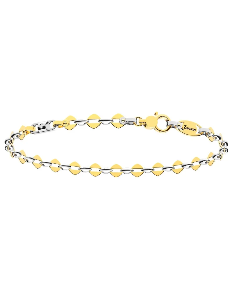 Zancan Insignia Men's Bracelet in Two-Tone Gold with Diamonds