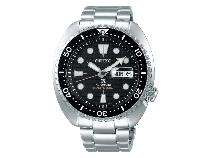 Montre Seiko Prospex King Turtle Diver 200M avec cadran noir et bracelet en acier