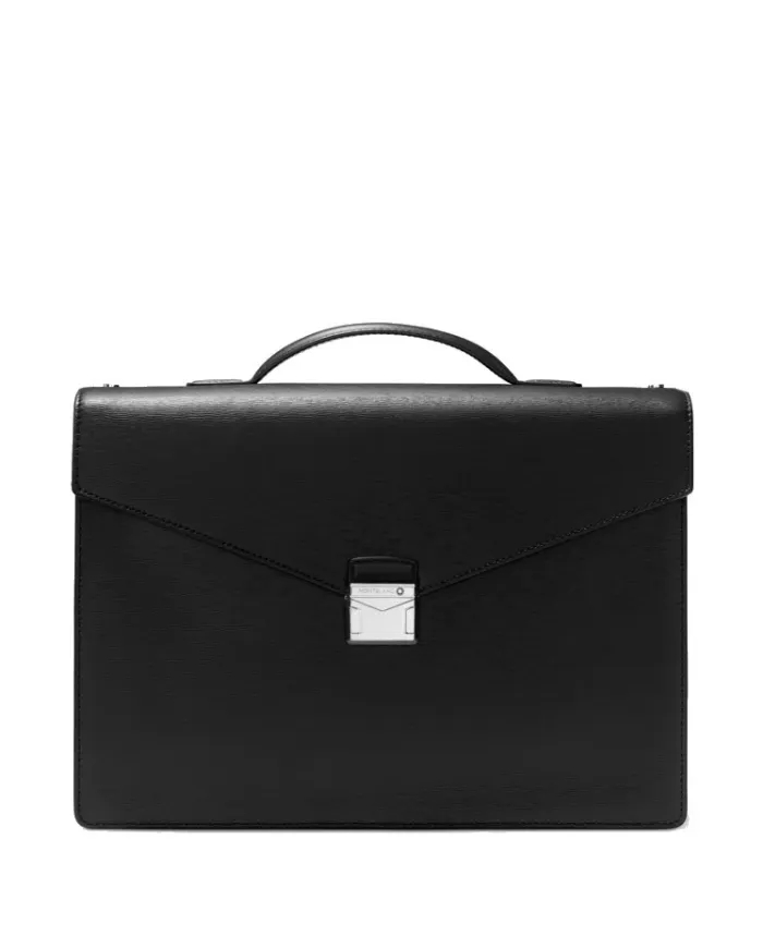 Porte-documents moyen Montblanc Meisterstück 4810 en cuir noir