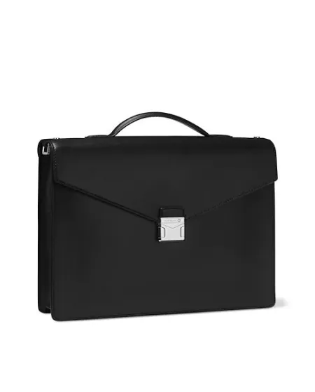 Porte-documents moyen Montblanc Meisterstück 4810 en cuir noir