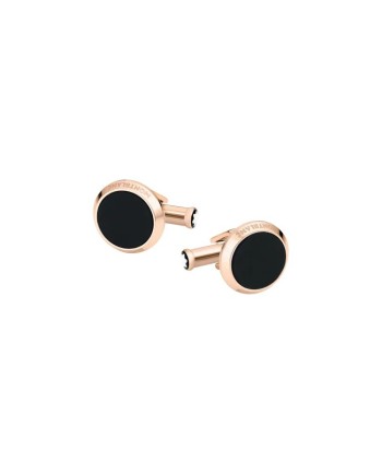 Montblanc Meisterstück Cufflinks in Gold PVD Steel with Black Onyx