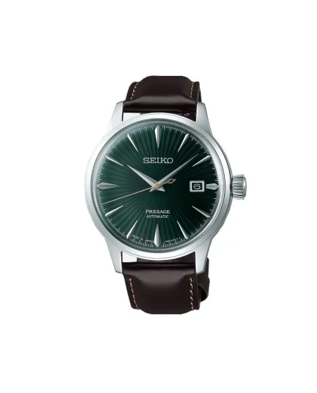 Montre Seiko Presage Cocktail Cadran vert avec bracelet en cuir
