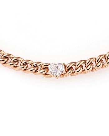 Crivelli Groumette Choker in Rose Gold with Heart Diamond