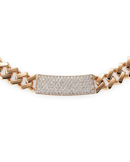 Collier ras du cou Crivelli en or rose avec pavé de diamants