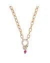 Crivelli Groumette Choker in Rose Gold and Snake Pendant with Diamonds, Emeralds and Sapphire