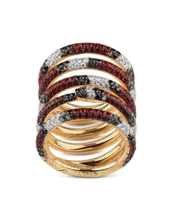 Gucci Ouroboros Ring in Yellow Gold with Diamonds, Sapphires and Topazes