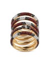 Bague Gucci Ouroboros en or jaune avec diamants, saphirs et topazes