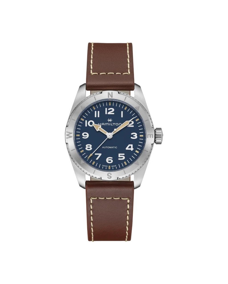 Montre Hamilton Khaki Field Expedition Auto avec bracelet en cuir bleu