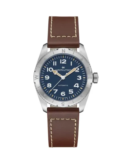Montre Hamilton Khaki Field Expedition Auto avec bracelet en cuir bleu