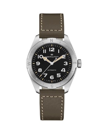 Hamilton Khaki Field Expedition Auto Watch Black Leather Strap 41 mm