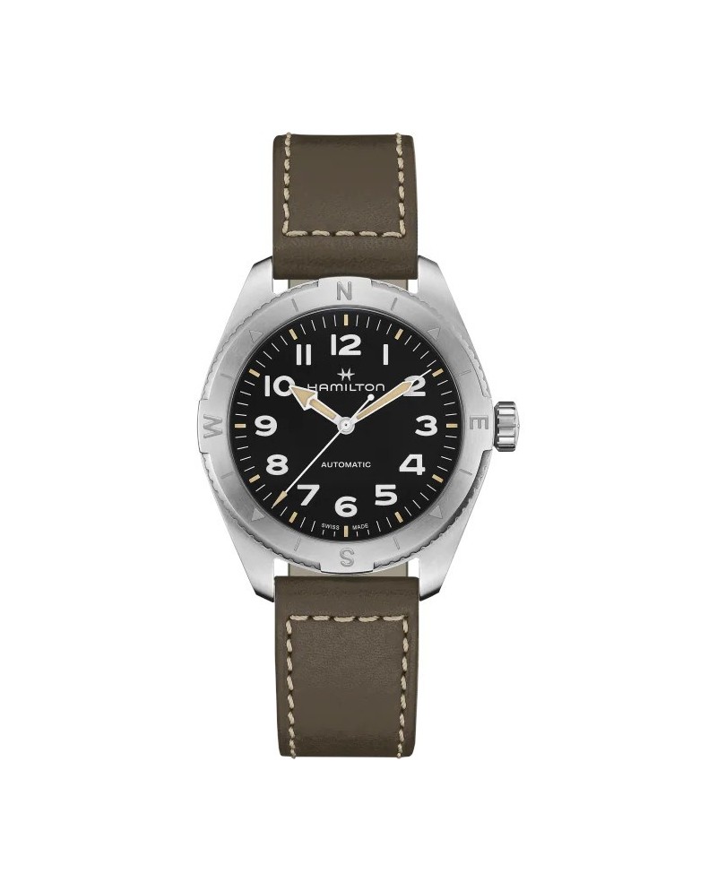 Montre Auto Hamilton Khaki Field Expedition Bracelet Cuir Noir 41 mm