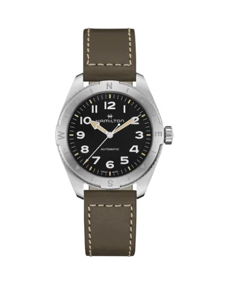 Orologio Hamilton Khaki Field Expedition Auto 41 mm Nero Cinturino Pelle