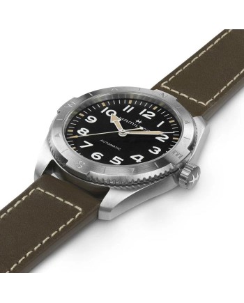 Orologio Hamilton Khaki Field Expedition Auto 41 mm Nero Cinturino Pelle