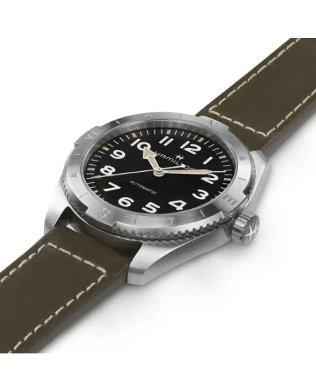 Orologio Hamilton Khaki Field Expedition Auto 41 mm Nero Cinturino Pelle