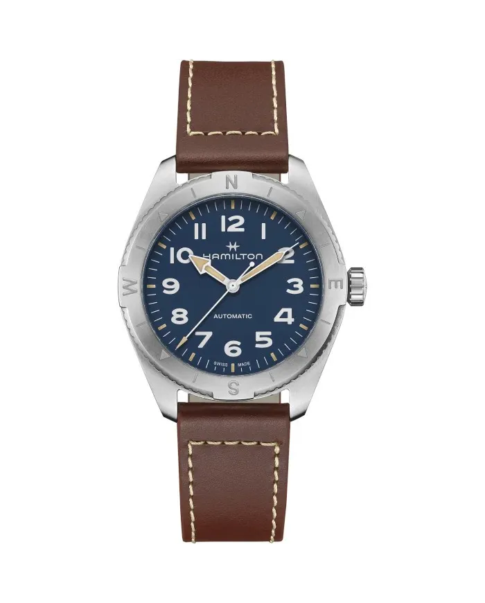 Hamilton Khaki Field Expedition 41 mm Auto Blue Leather Strap Watch