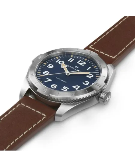 Orologio Hamilton Khaki Field Expedition 41 mm Auto Blu Cinturino Pelle