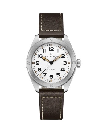 Orologio Hamilton Khaki Field Expedition 41 mm Auto Bianco Cinturino Pelle