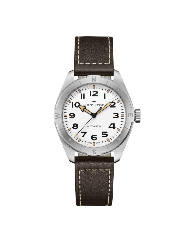 Hamilton Khaki Field Expedition 41 mm Auto White Leather Strap Watch