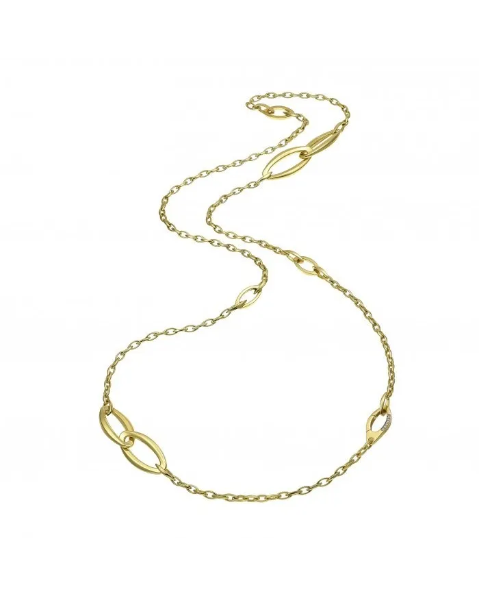 Chimento Link Sensi Necklace in Yellow Gold with White Diamonds