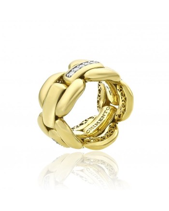 Bague élastique Chimento X-Tend en or jaune avec diamants
