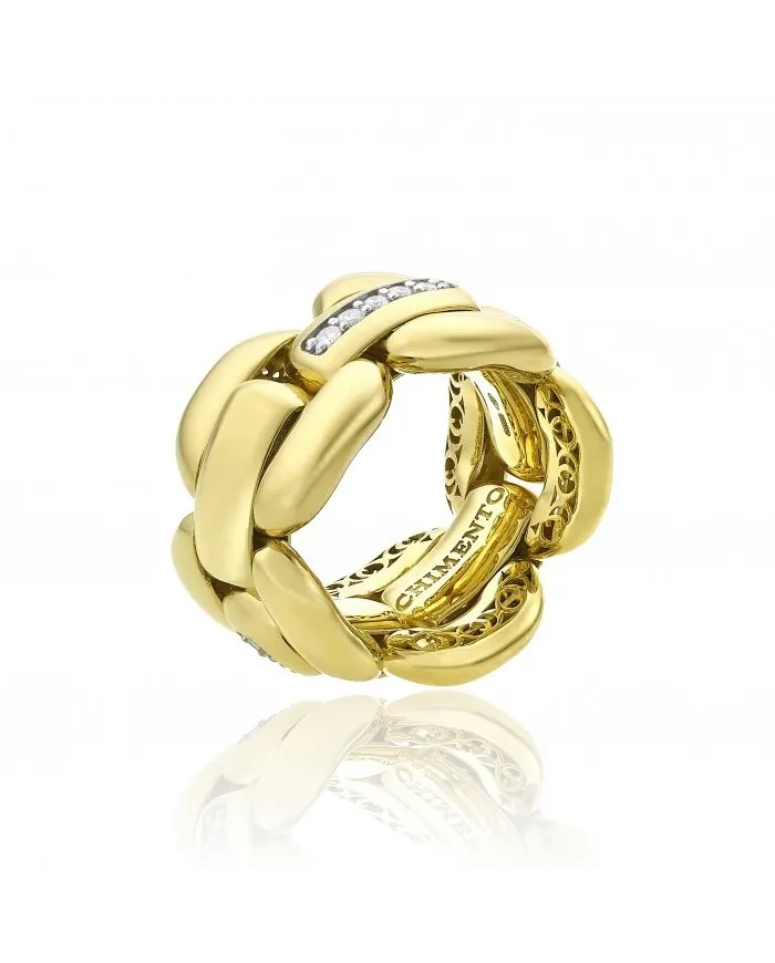 Chimento X-Tend Elastic Ring in Yellow Gold with Diamonds