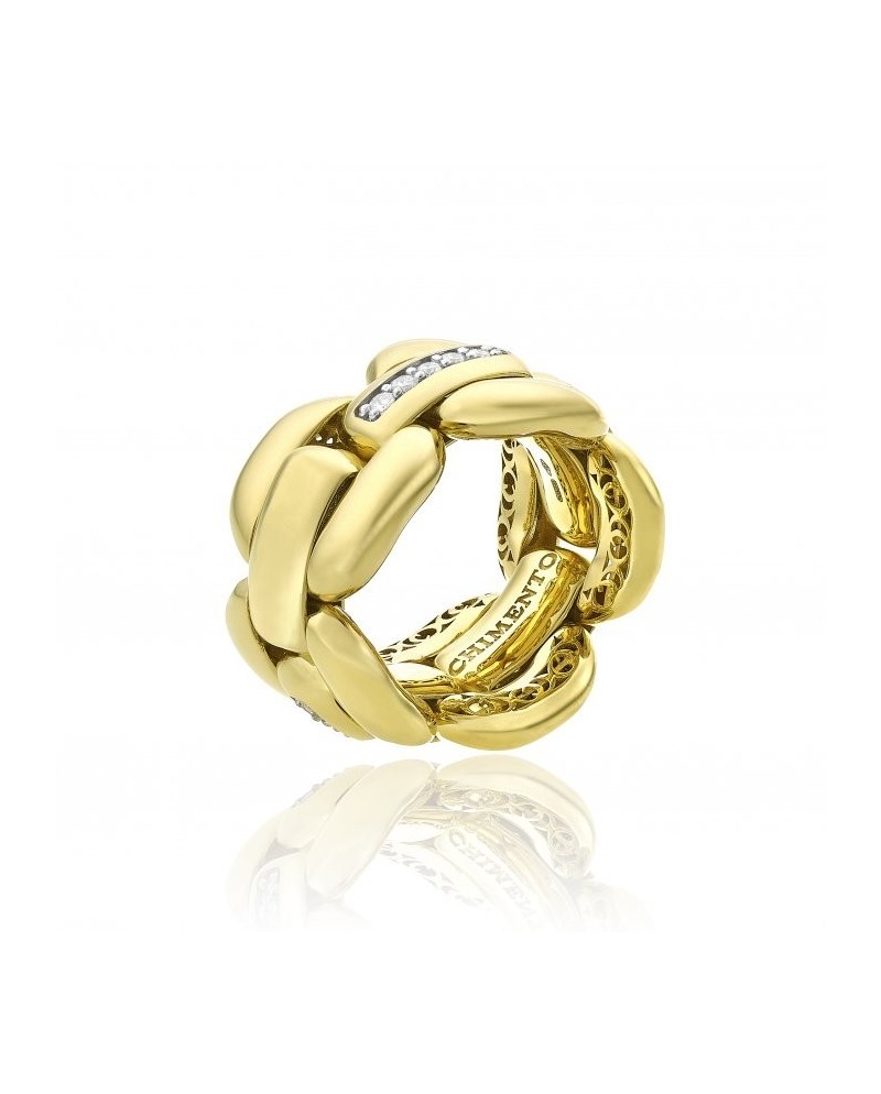 Anello Elastico Chimento X-Tend in Oro Giallo con Diamanti