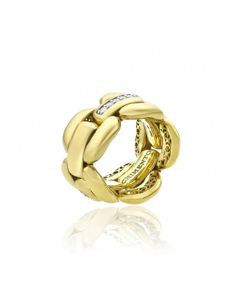Bague élastique Chimento X-Tend en or jaune avec diamants