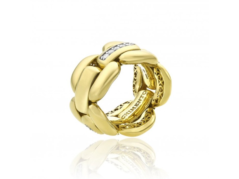 Chimento X-Tend Elastic Ring in Yellow Gold with Diamonds