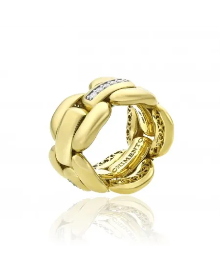 Bague élastique Chimento X-Tend en or jaune avec diamants