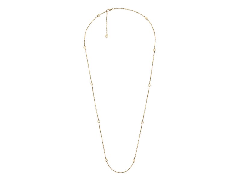 Long Gucci Interlocking Necklace in Yellow Gold with Double G Details
