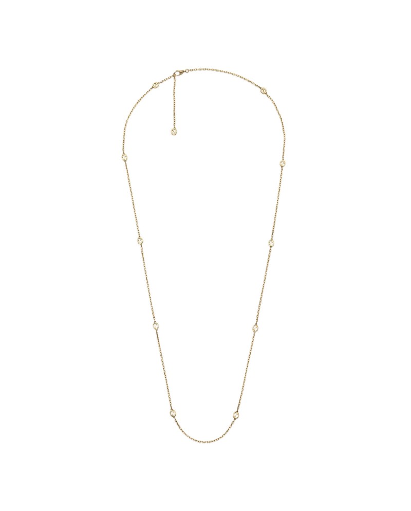 Long Gucci Interlocking Necklace in Yellow Gold with Double G Details