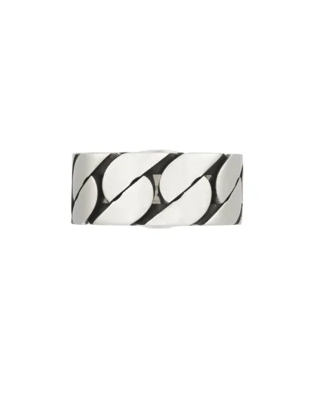 Bague Gucci entrelacée G en argent avec émail bleu