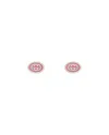 Boucles d'oreilles G entrelacées Gucci en argent avec émail rose