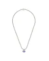 Gucci Interlocking G Necklace in Silver with Blue Enamelled Boule Chain