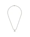 Collier Gucci entrelacé G en argent avec chaîne boule émaillée bleue