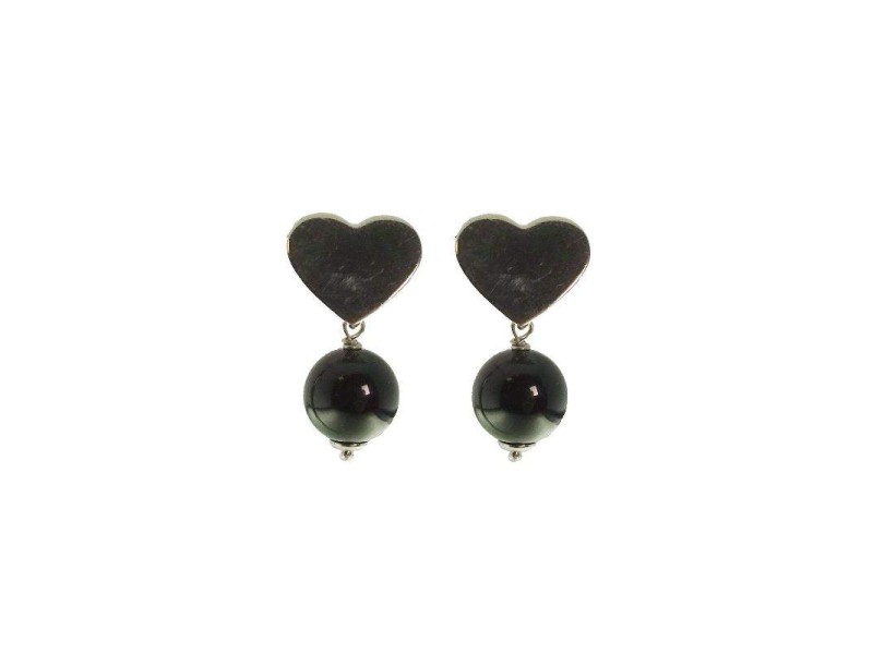 Rajola Etna earrings in silver with onyx