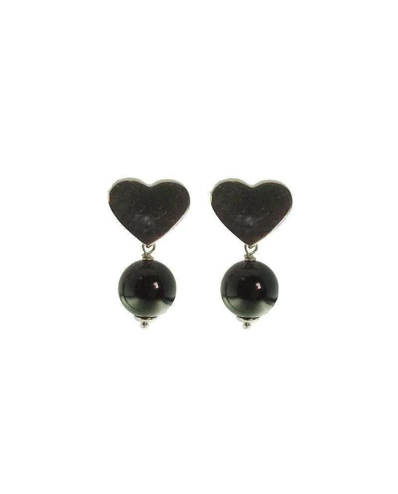 Rajola Etna earrings in silver with onyx