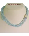 Rajola Flambé necklace with Aquamarine, Pearls and Hematite