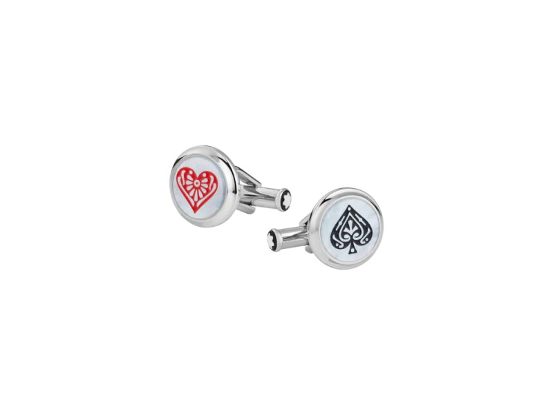 Montblanc Meisterstuck "Around the World in Eighty Days" Ace of Spades and Ace of Hearts Cufflinks