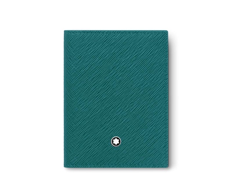 Porte-cartes Montblanc Sartorial à 4 compartiments en cuir bleu fougère