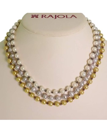 Collier Rajola Kesia avec Perles Multicolores et Hématite