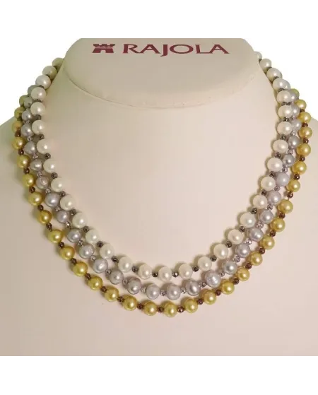 Collana Rajola Kesia con Perle Multicolor ed Ematite