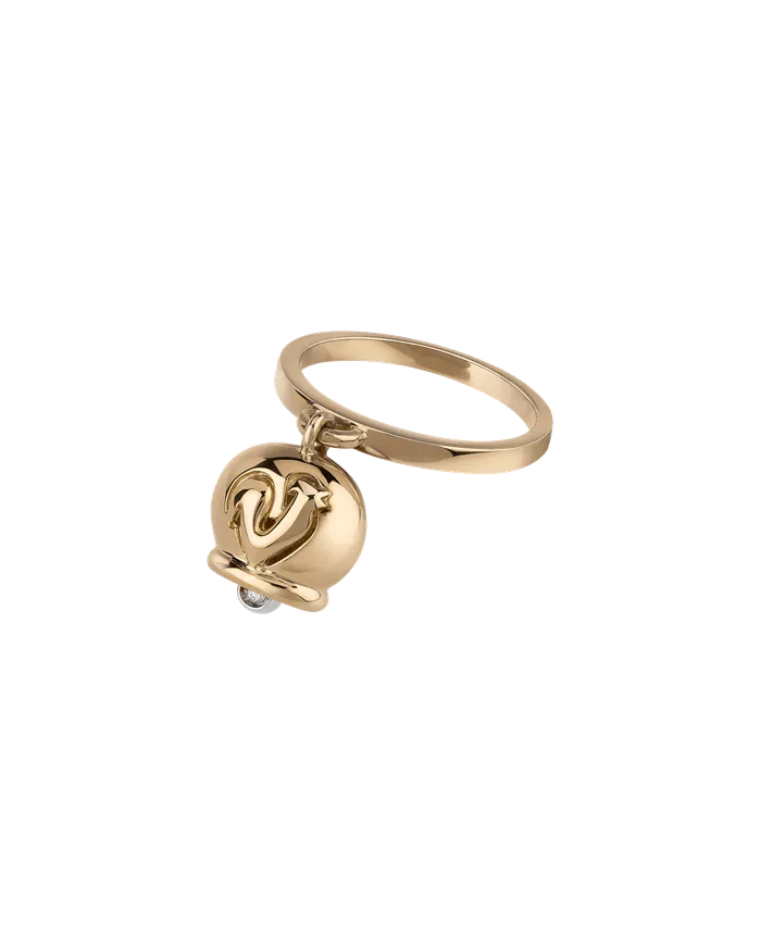 Chantecler Capri ring with Campanella in yellow gold and diamonds