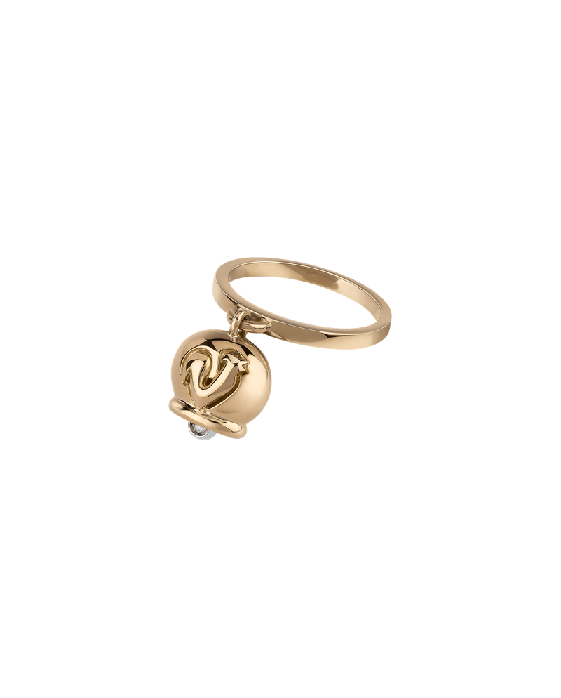 Chantecler Capri ring with Campanella in yellow gold and diamonds