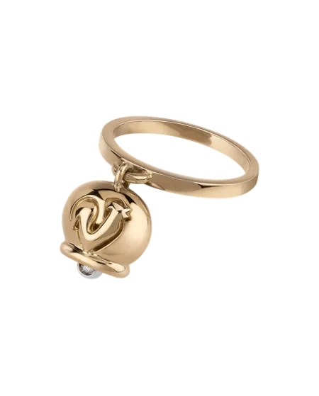 Chantecler Capri ring with Campanella in yellow gold and diamonds