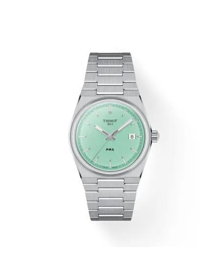 Montre Tissot PRX avec cadran vert clair et bracelet en acier de 35 mm